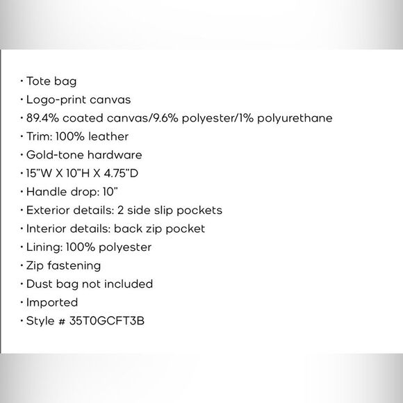 EUC Michael Kors Charlotte Tote Bag Cream and Brown with Signature Monogram - Picture 5 of 5